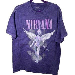 NIRVANA In Utero Purple Angel Graphic Tee NWOT